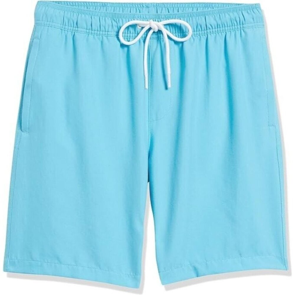Men's 9" Quick-Dry Swim Trunk Shorts, Aqua Blue- New